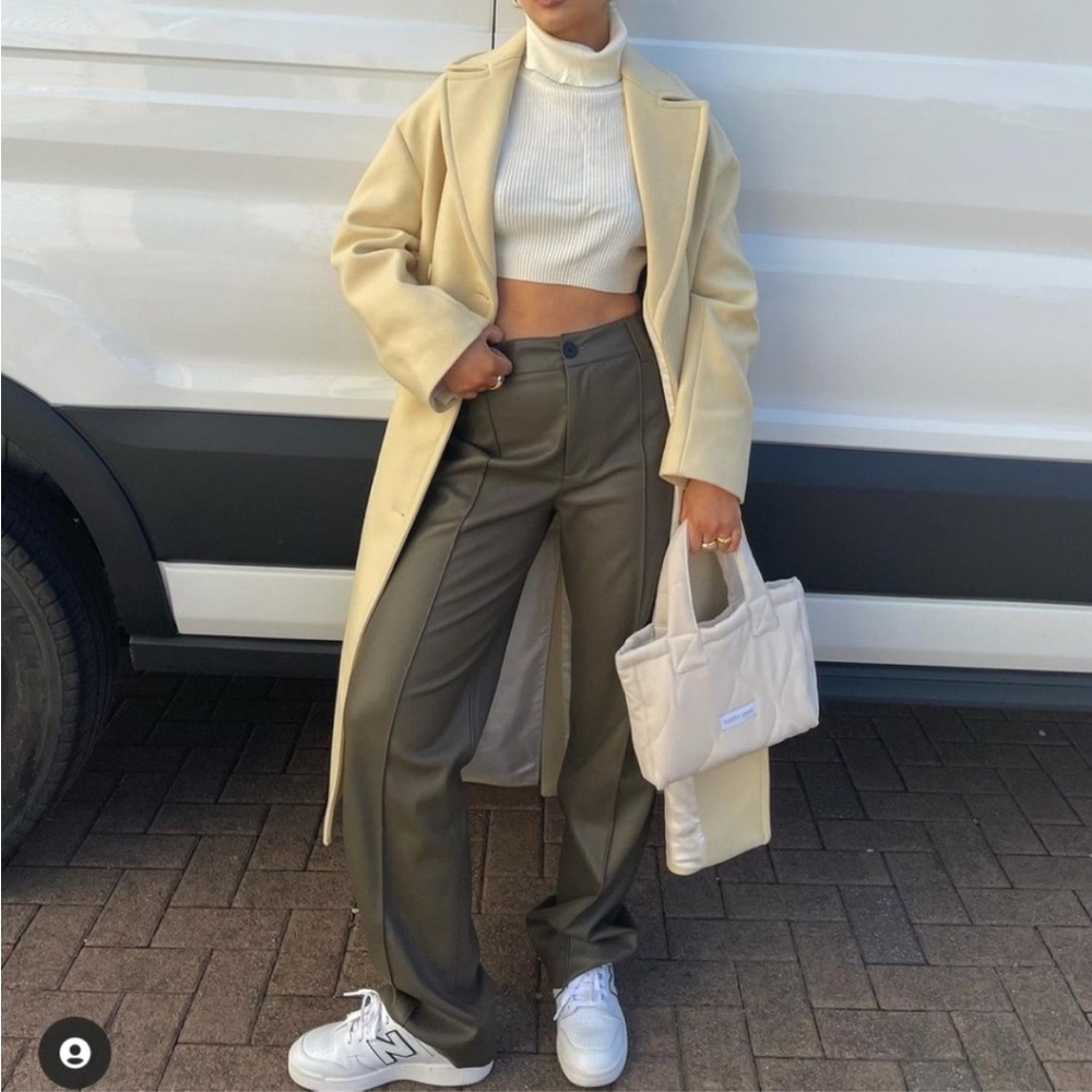 ZARA FULL LENGTH FAUX LEATHER FRANCOISE PANTS - Picture 4 of 11